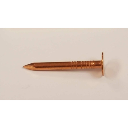 MAZE NAILS Roofing Nail, 1-1/4 in L, 3D, Steel, Copper Finish CU125112